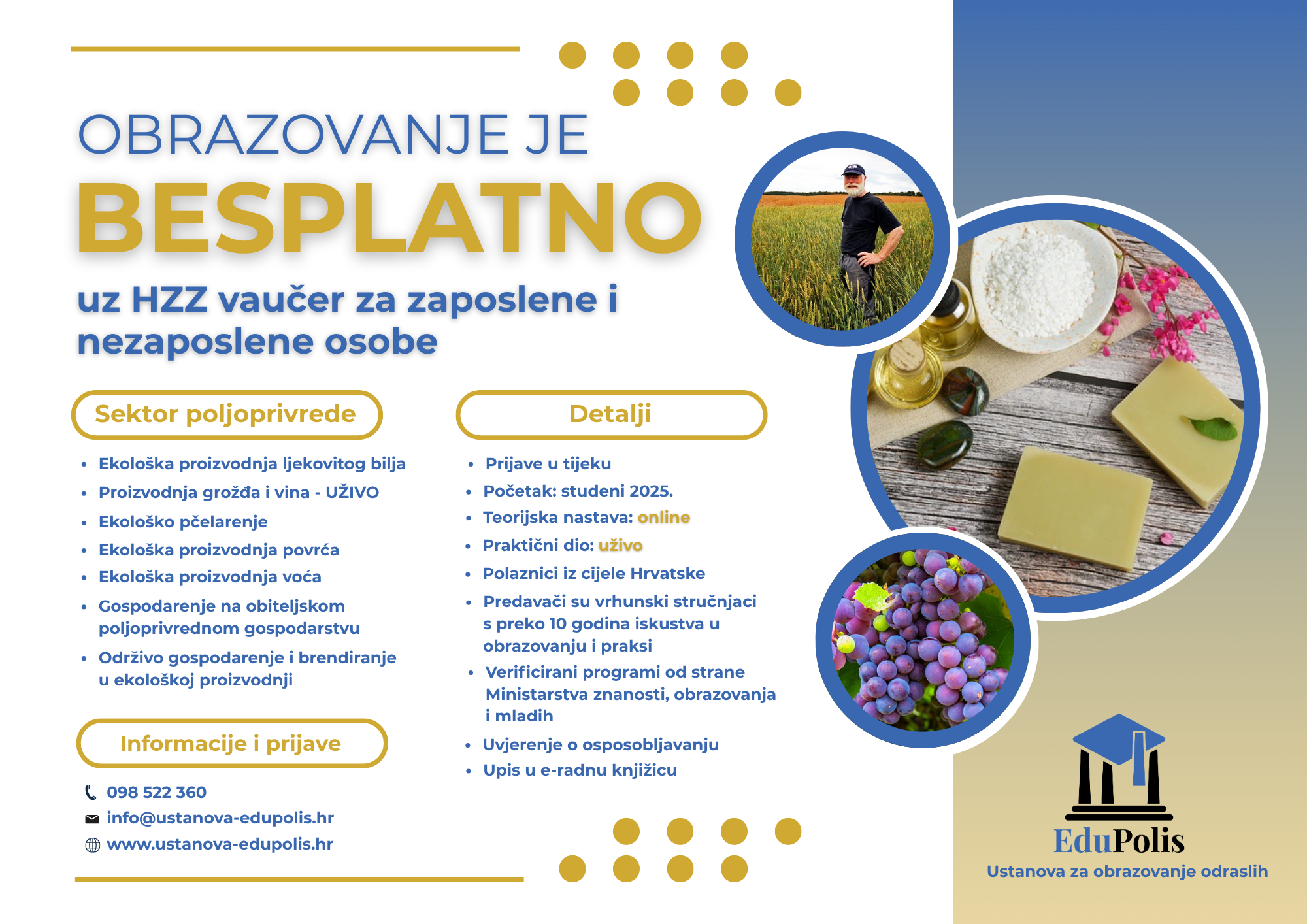 Edupolis letak, besplatno obrazovanje uz HZZ vaučer